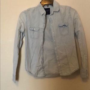 American eagle light denim button up
